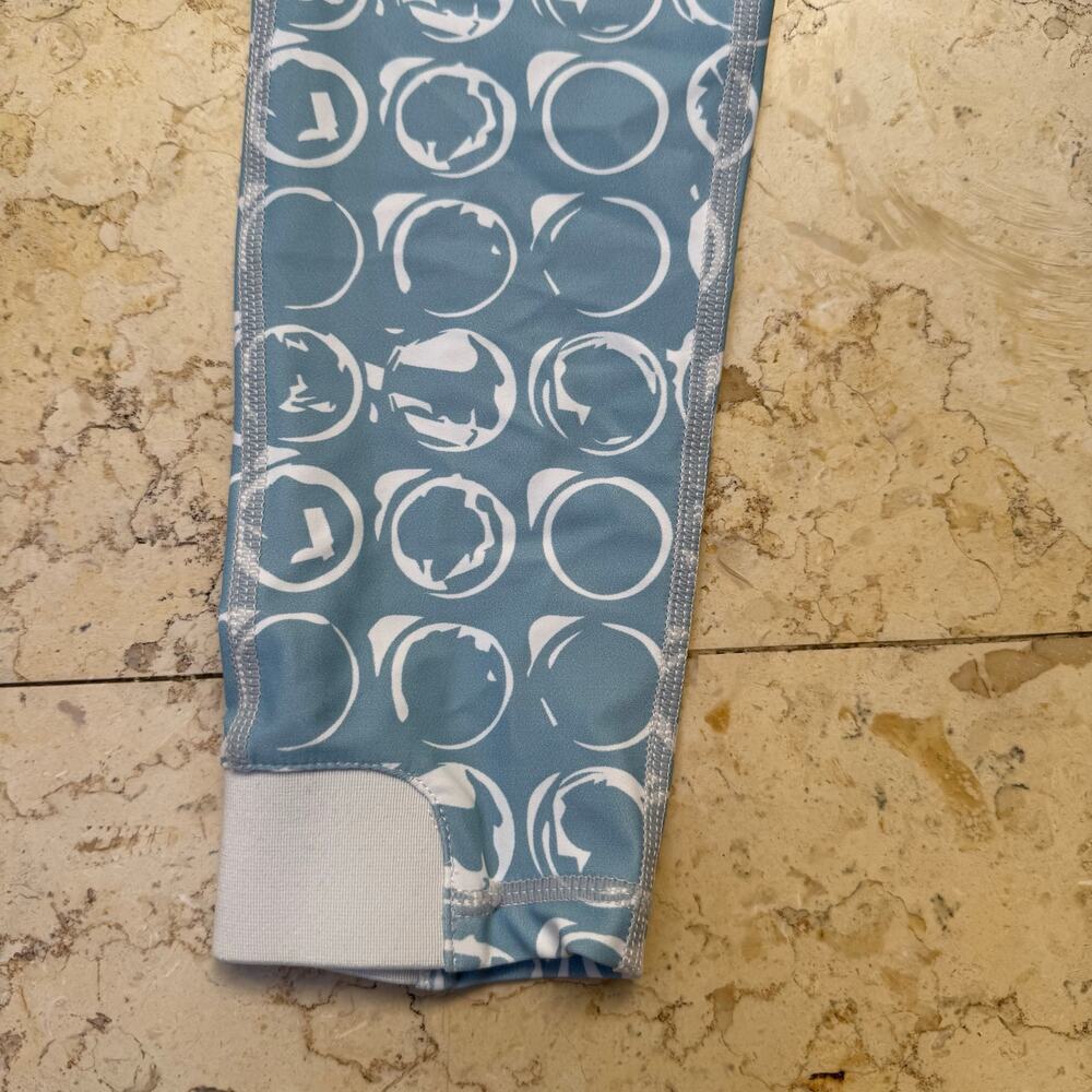 Senita Athletics High Waisted Leggings - Blue & White Pattern - Size S - Picture 6 of 10